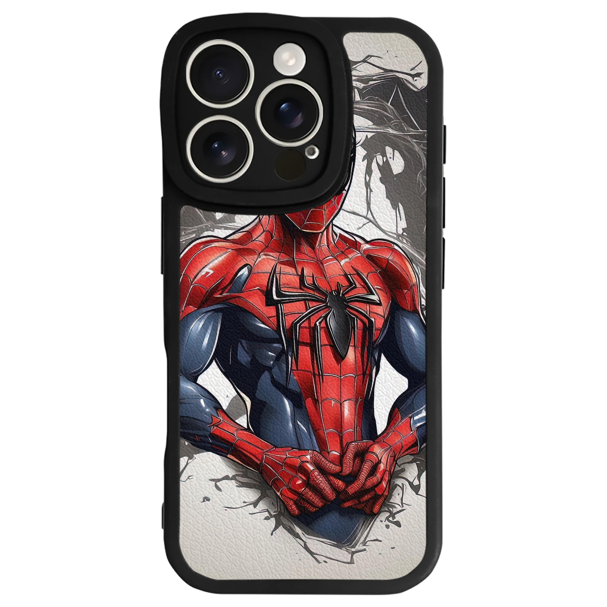 （画像用） Spider Man スパイダーマン 【iPhone 16シリーズ対応】シリコンスマホケース（レザー調） 材質：シリコン